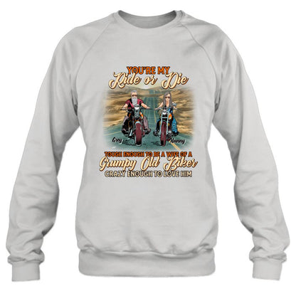 Personalized Couple Biker Shirt/Pullover Hoodie - Gift Idea For Couple/Biker - You're My Ride Or Die