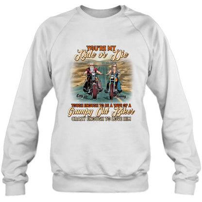 Personalized Couple Biker Shirt/Pullover Hoodie - Gift Idea For Couple/Biker - You're My Ride Or Die