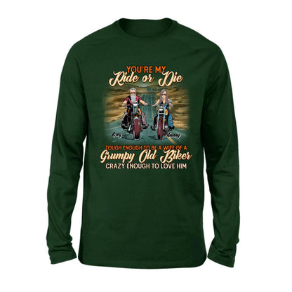 Personalized Couple Biker Shirt/Pullover Hoodie - Gift Idea For Couple/Biker - You're My Ride Or Die