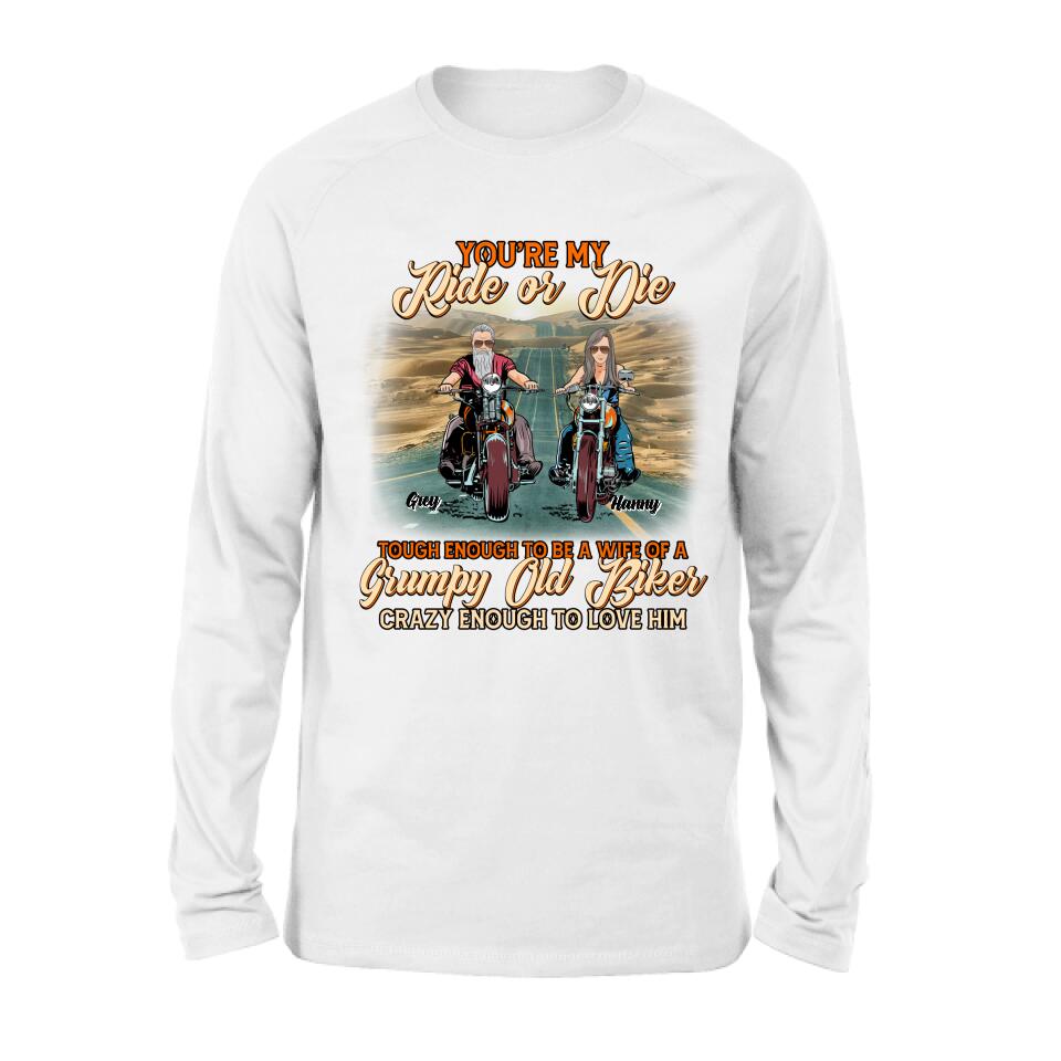 Personalized Couple Biker Shirt/Pullover Hoodie - Gift Idea For Couple/Biker - You're My Ride Or Die