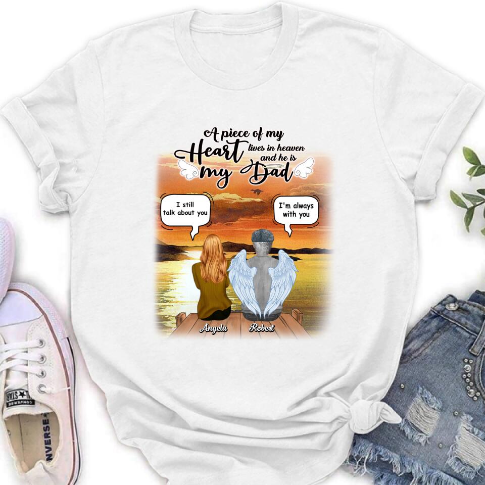Personalized Memorial Dad Shirt - Gift Idea For Father's Day - My Dad Was So Amazing God Made Him An Angel