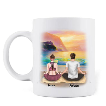 Personalized Meditation Coffee Mug - Best Gift For Couple - Live Love Yoga - 5UQGG2