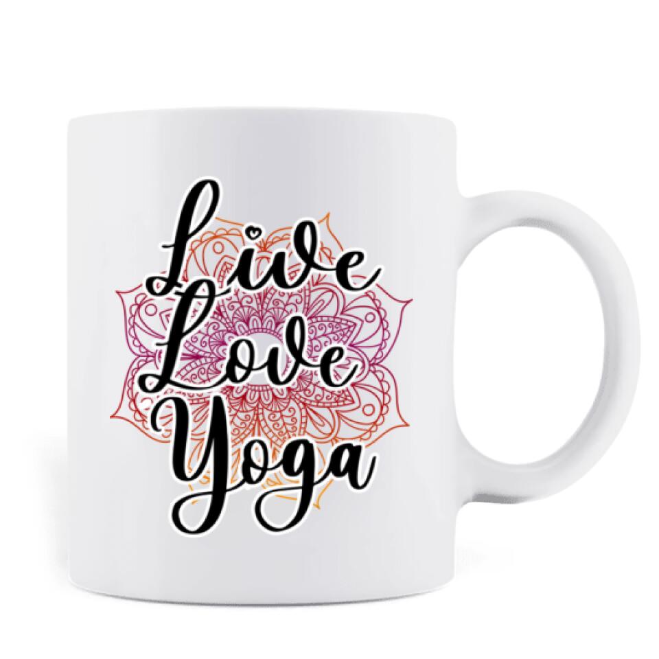 Personalized Meditation Coffee Mug - Best Gift For Couple - Live Love Yoga - 5UQGG2
