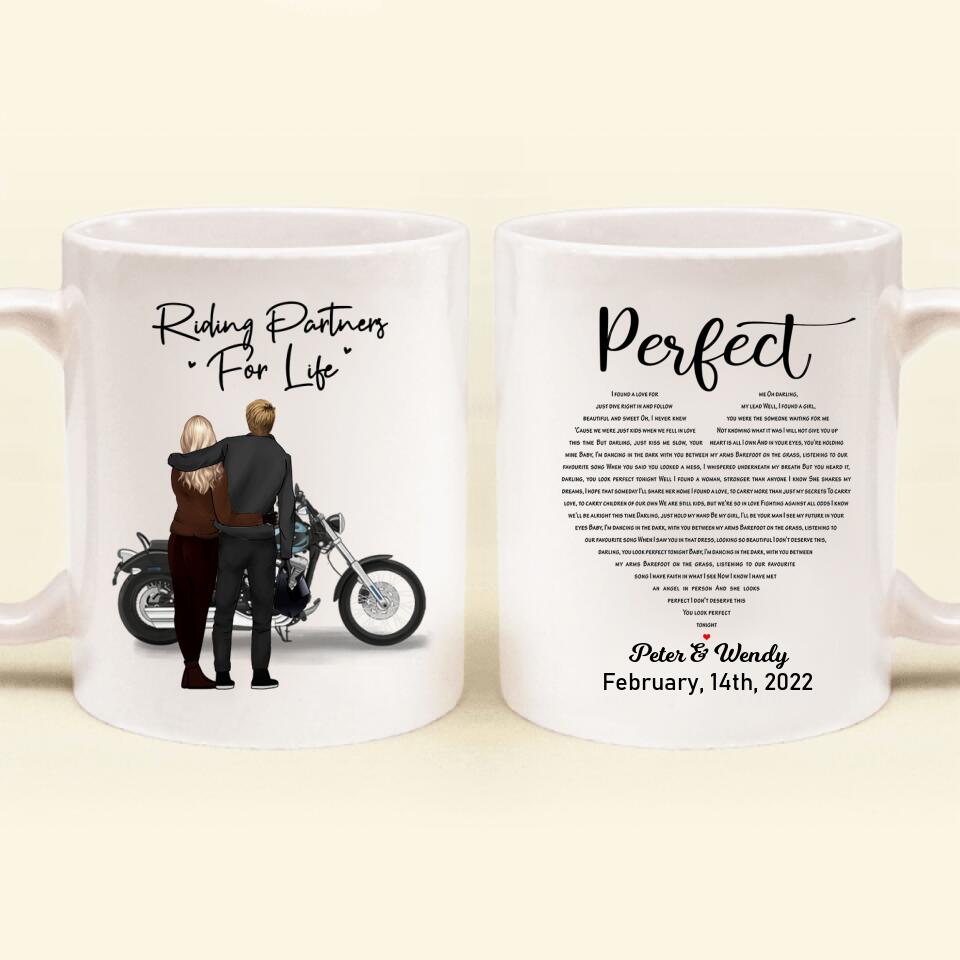 Personalized Perfect Heart Couple Motorbike Coffee Mug - Valentine's Day Gift Idea For Couple