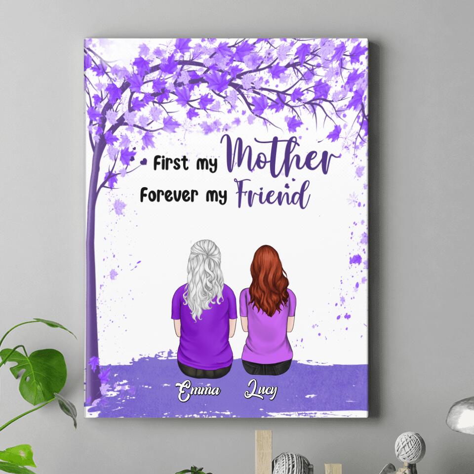 Personalized Beautiful Mom Canvas - Up to 5 People - Gift Idea For Mother's Day - First My Mother Forever My Friend