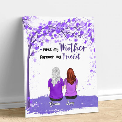 Personalized Beautiful Mom Canvas - Up to 5 People - Gift Idea For Mother's Day - First My Mother Forever My Friend