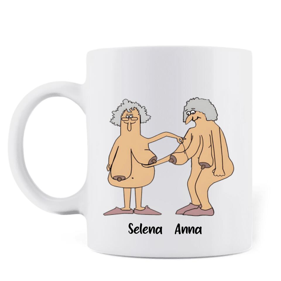 Personalized Old Female Friends Coffee Mug - Gift Idea For Friends - We'll Be Friends Until We're Old And Senile