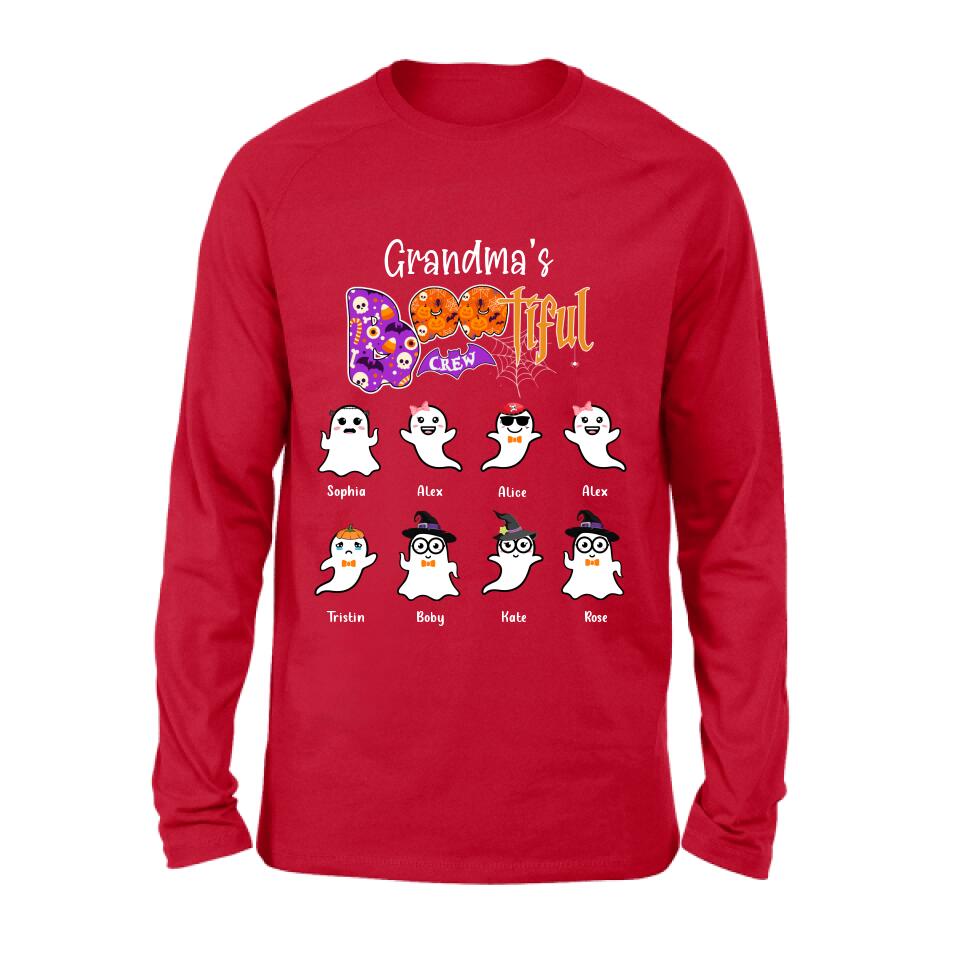 Personalized Grandma T-shirt - Gift For Grandmother With Up to 8 Kids - Grandma's Bootiful Crew