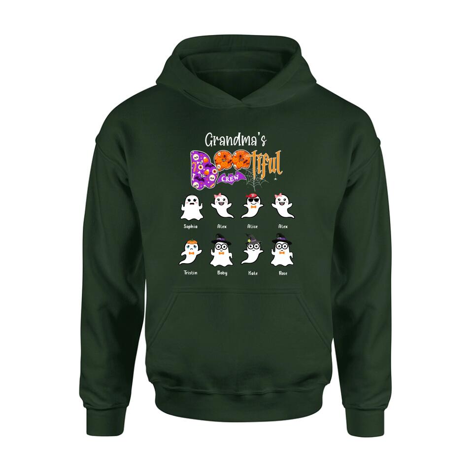 Personalized Grandma T-shirt - Gift For Grandmother With Up to 8 Kids - Grandma's Bootiful Crew