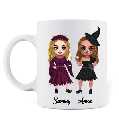 Personalized Besties Witches Mug - Halloween Gift For Friends - We're Not Sugar & Spice