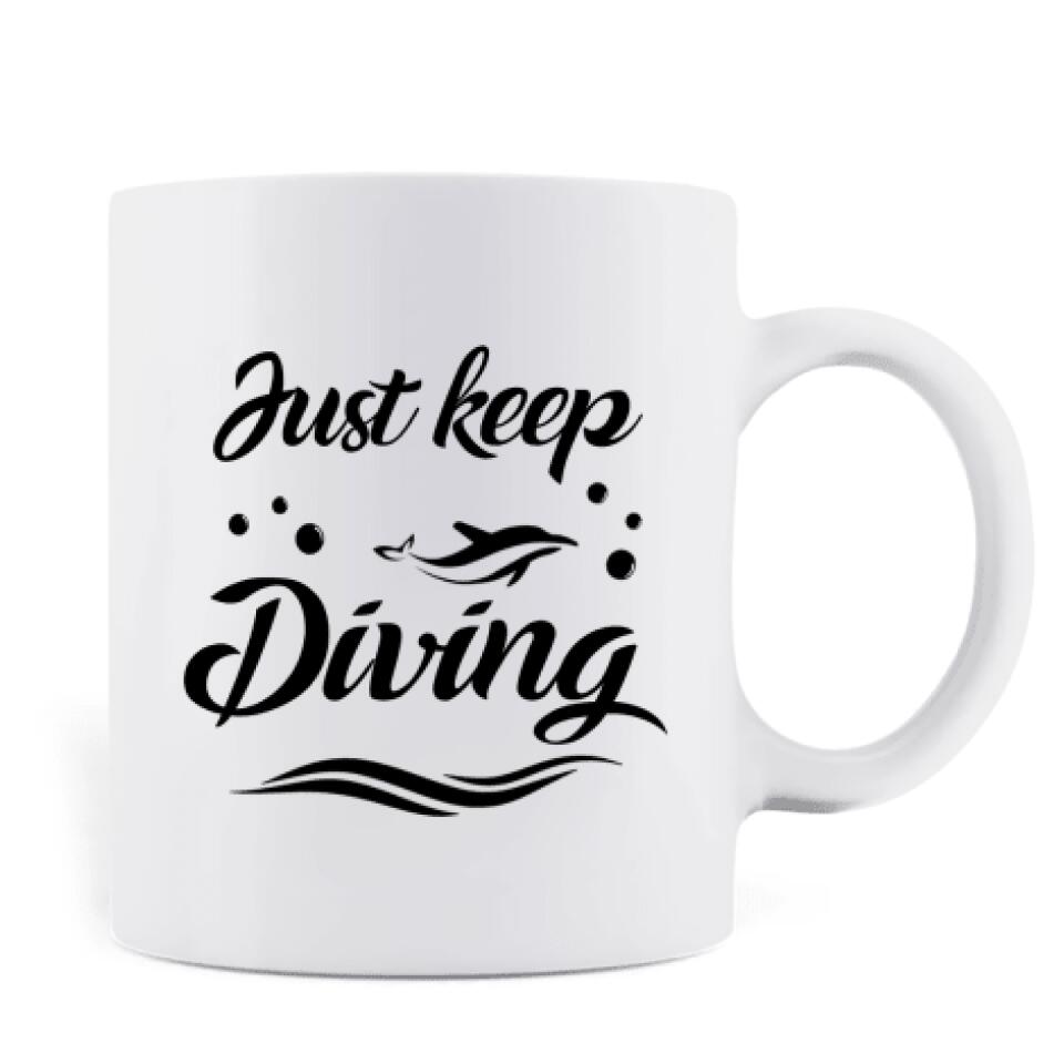Personalized Couple Diving Coffee Mug - Best Gift For Couple - Just Keep Diving