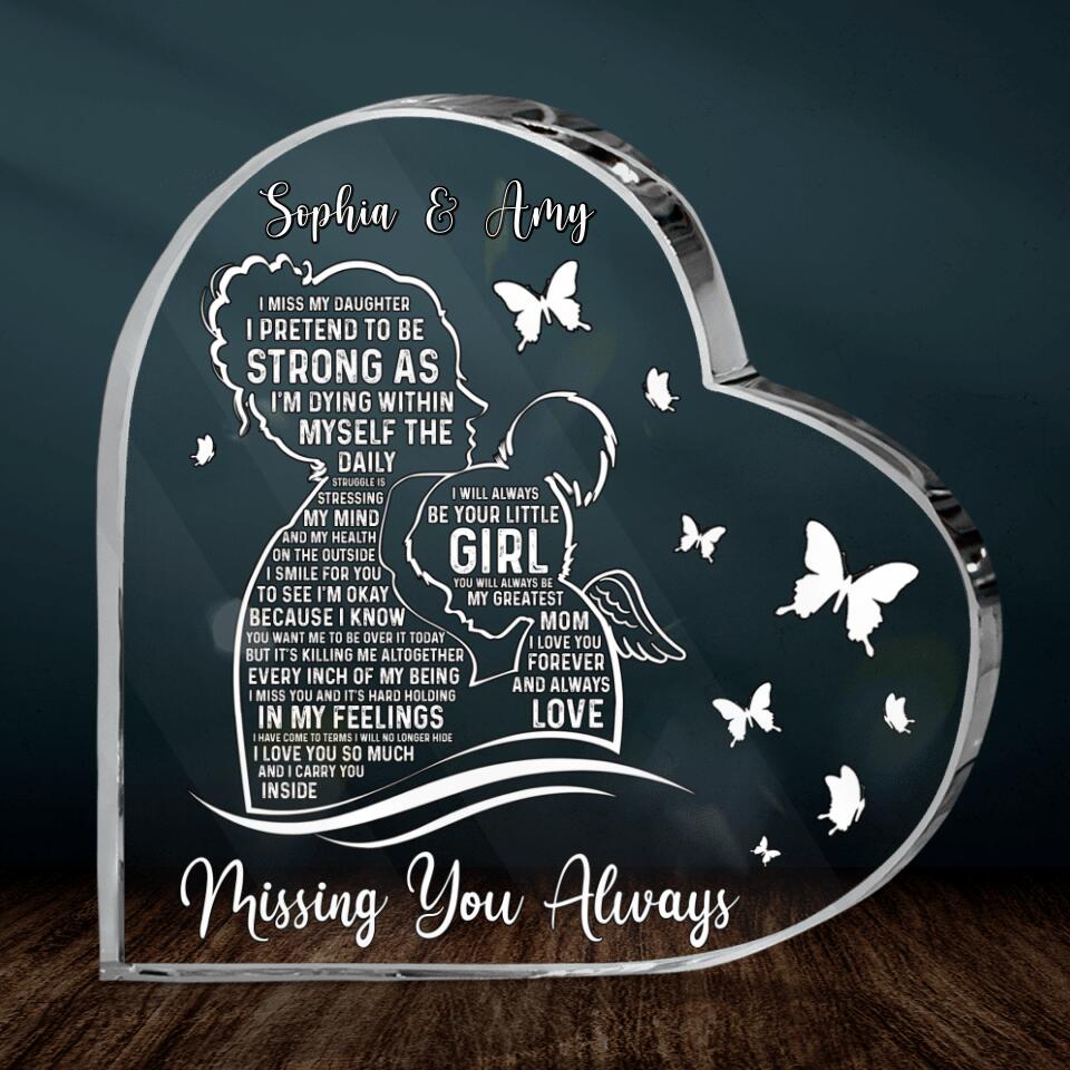 Personalized Mom And Daughter Acrylic Plaque - Memorial Gift For Mother's Day/Family - Missing You Always