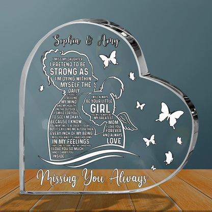 Personalized Mom And Daughter Acrylic Plaque - Memorial Gift For Mother's Day/Family - Missing You Always