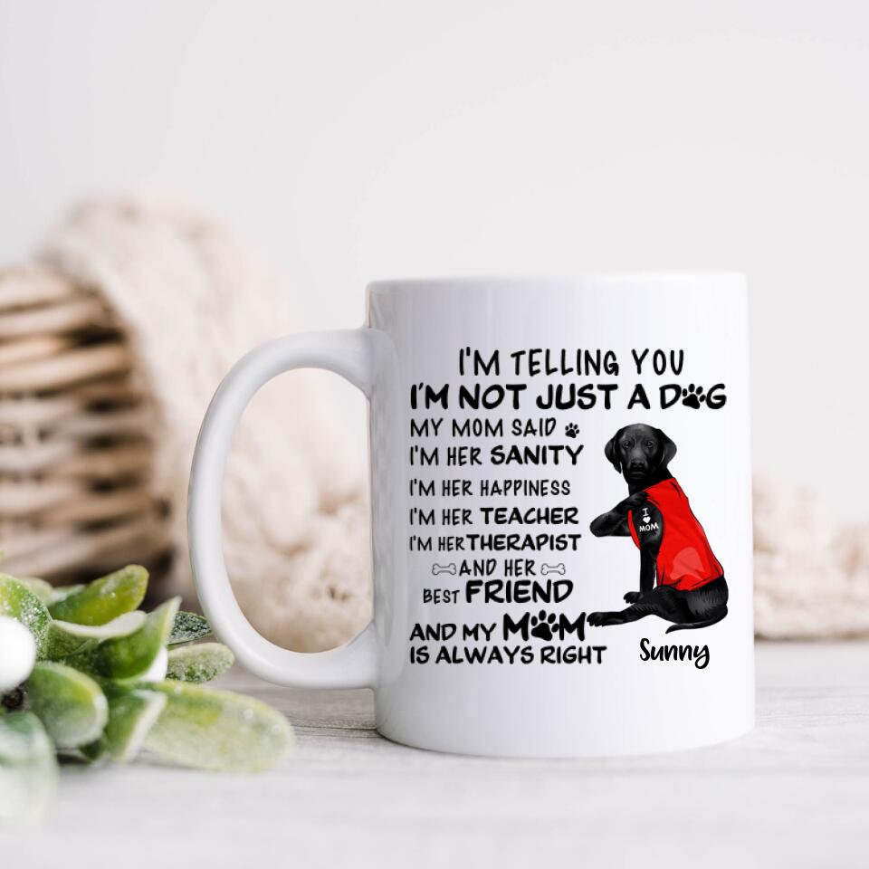 Personalized Dog Mug - Best Gift For Dog Lovers - I'm Not Just A Dog