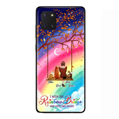 Custom Personalized Pet Mom Phone Case - Memorial Gift For Dog/ Cat Lover - I Wish The Rainbow Bridge Had Visiting Hours - Case For iPhone And Samsung