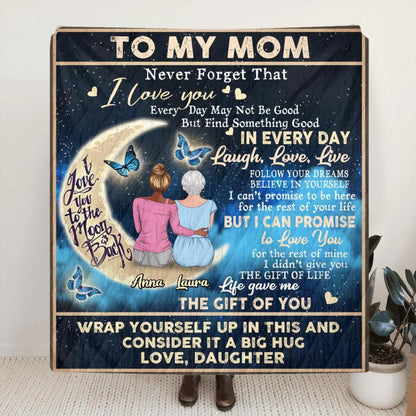 Personalized Mom Pillow Cover/Fleece Blanket/Quilt - Best Gift Idea For Mother's Day/Birthday - To My Mom