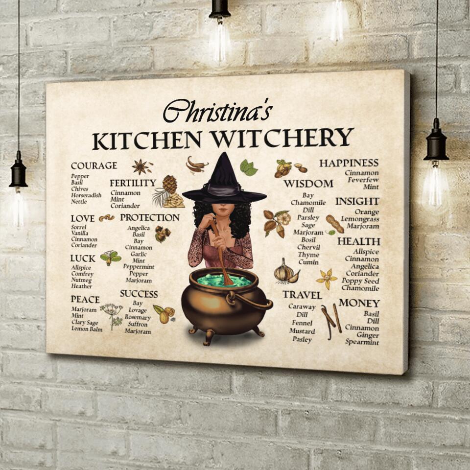 Custom Personalized Kitchen Witchery Canvas - Gift Idea For Halloween/Wiccan Decor/Pagan Decor