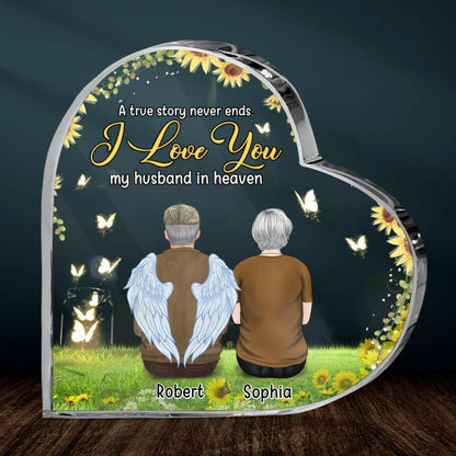 Personalized Memorial Acrylic Plaque - Memorial Gift Idea for Loss of Husband - My Husband In Heaven