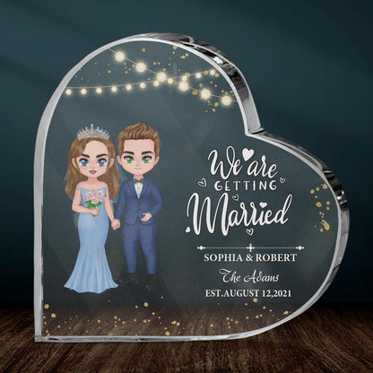 Personalized Chibi Couple Wedding Acrylic Plaque - Anniversary Gift Idea For Wedding - We Are Getting Married