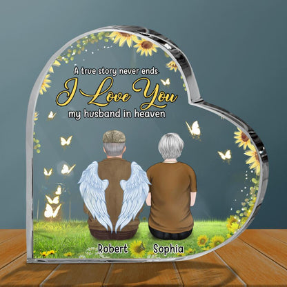 Personalized Memorial Acrylic Plaque - Memorial Gift Idea for Loss of Husband - My Husband In Heaven
