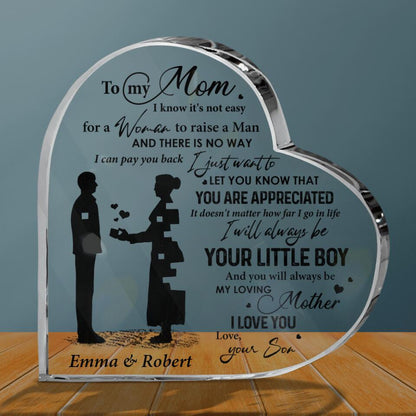 Personalized Mom And Son Acrylic Plaque - Gift Idea For Mother's Day - To My Mom
