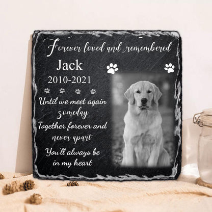 Custom Personalized Memorial Photo Square Lithograph - Memorial Gift Idea For Pet Lovers - Forever Loved And Remembered