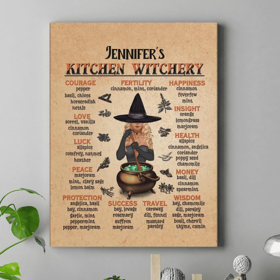 Personalized Kitchen Witchery Canvas - Gift Idea For Halloween/Witches/Friends
