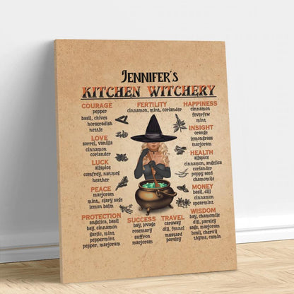 Personalized Kitchen Witchery Canvas - Gift Idea For Halloween/Witches/Friends