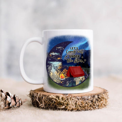 Personalized Camping Moon Coffee Mug - Gift Idea For Camping Lover - Let's Camp Out Under The Star