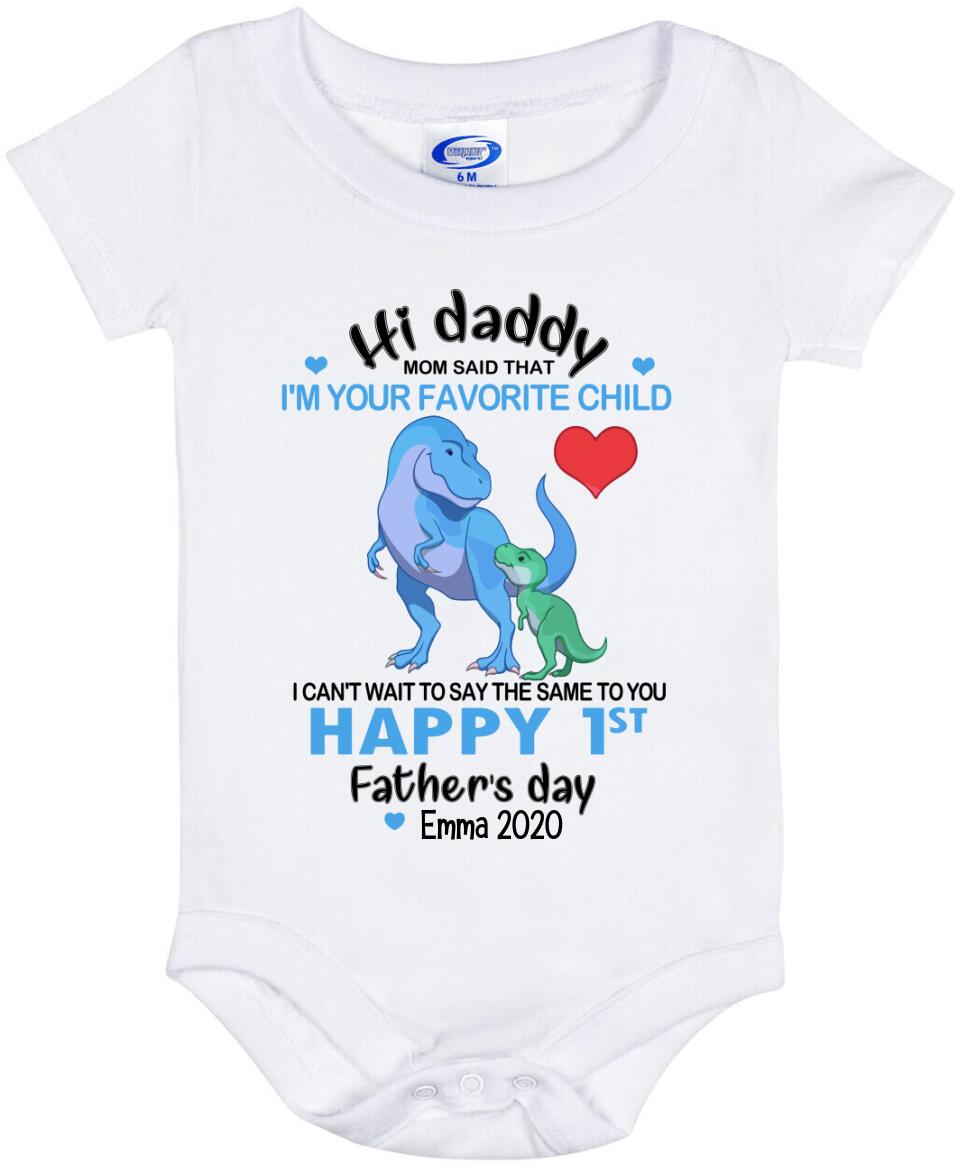 Personalized Baby Jumpsuit Gift For Father's Day - Happy 1st Father's Day