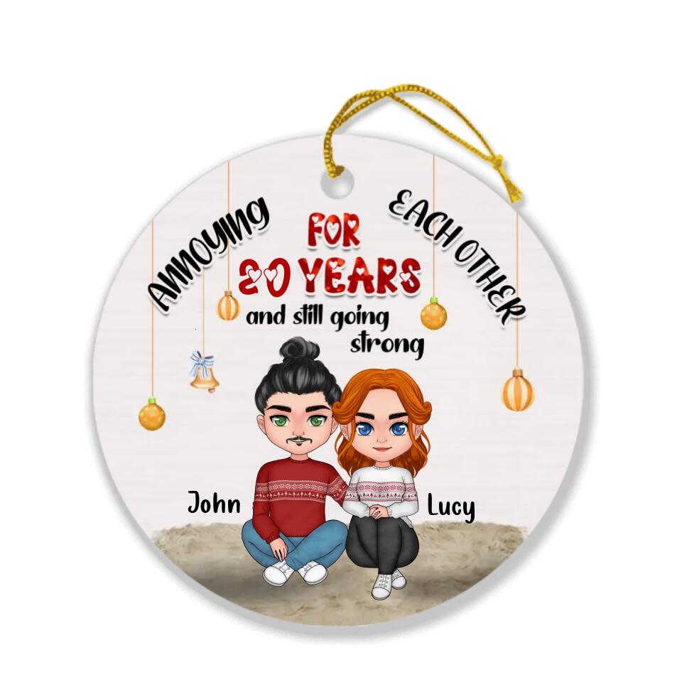 Personalized Couple Christmas Ornament - Christmas Gift For Married Couples - Annoying Each Other For 20 Years And Still Going Strong