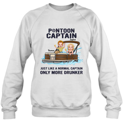 Personalized Couple Pontoon Shirt/Pullover Hoodie - Valentine's Day Gift Idea For Couple