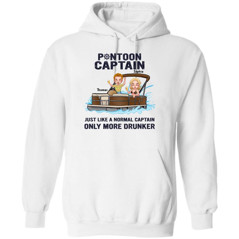 Personalized Couple Pontoon Shirt/Pullover Hoodie - Valentine's Day Gift Idea For Couple