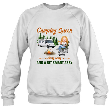 Personalized Camping Queen Shirt/Pullover Hoodie - Gift Idea For Camping Lover