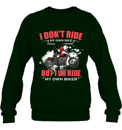 Personalized Couple Riding T- Shirt - Gifts For Riders - I Don't Ride My Own Bike But I Do Ride My Own Bike