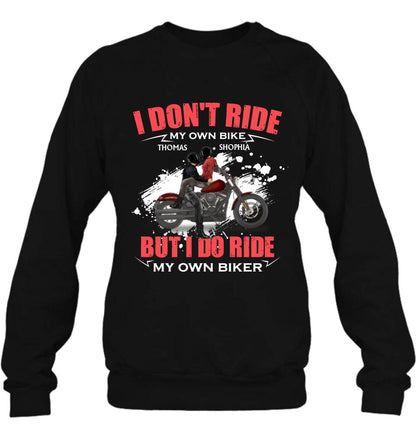 Personalized Couple Riding T- Shirt - Gifts For Riders - I Don't Ride My Own Bike But I Do Ride My Own Bike