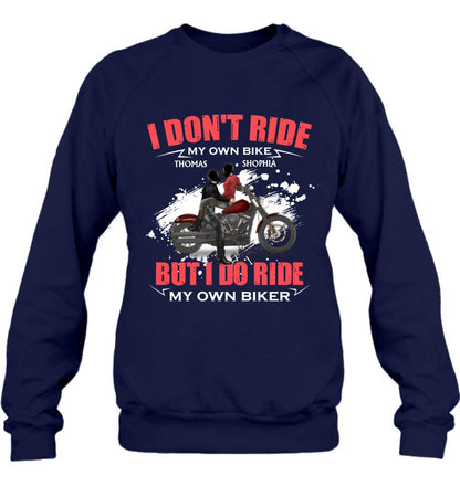 Personalized Couple Riding T- Shirt - Gifts For Riders - I Don't Ride My Own Bike But I Do Ride My Own Bike