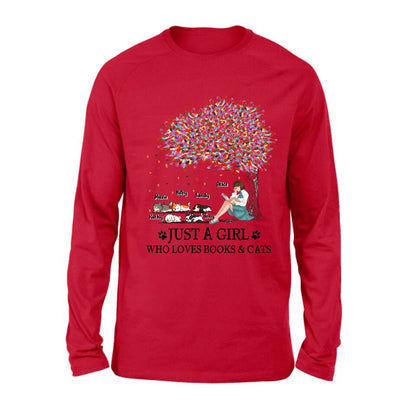 Personalized Reading Girl Shirt/Pullover Hoodie - Up to 5 Pets - Gift Idea For Book/Dog/Cat Lover - Just A Girl Who Loves Book