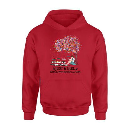 Personalized Reading Girl Shirt/Pullover Hoodie - Up to 5 Pets - Gift Idea For Book/Dog/Cat Lover - Just A Girl Who Loves Book