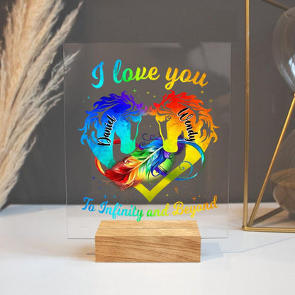 Personalized Couple Acrylic Plaque - Christmas Gift Idea For Couple - I Love You To Infinity And Beyond