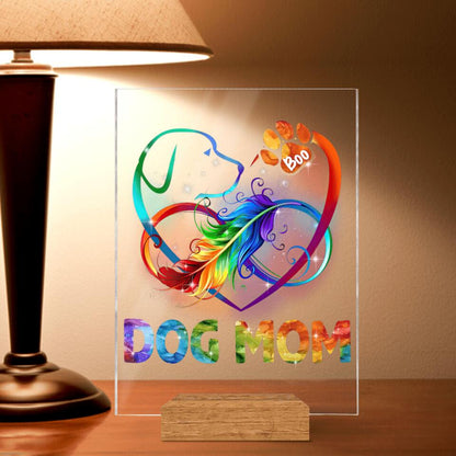 Personalized Dog Mom Acrylic Plaque - Up to 6 Dogs - Christmas Gift Idea For Dog Lovers