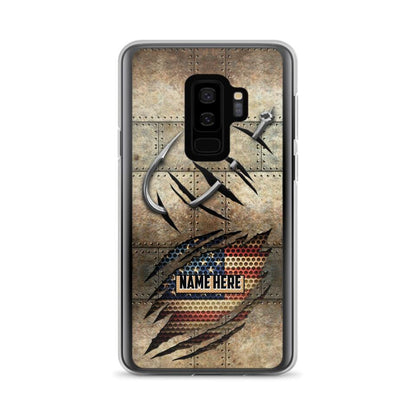 Custom Personalized Fishing America Flag Phone Case - Gift Idea For Fishing Lover - Case For iPhone And Samsung