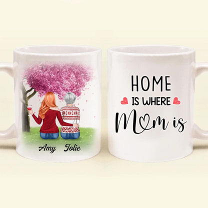 Personalized Mother Mug - Up to 4 People - Gift Idea For Mother's Day/Christmas - Home Is Where Mom Is