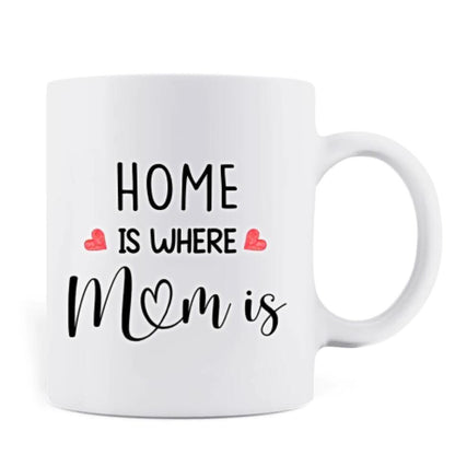 Personalized Mother Mug - Up to 4 People - Gift Idea For Mother's Day/Christmas - Home Is Where Mom Is