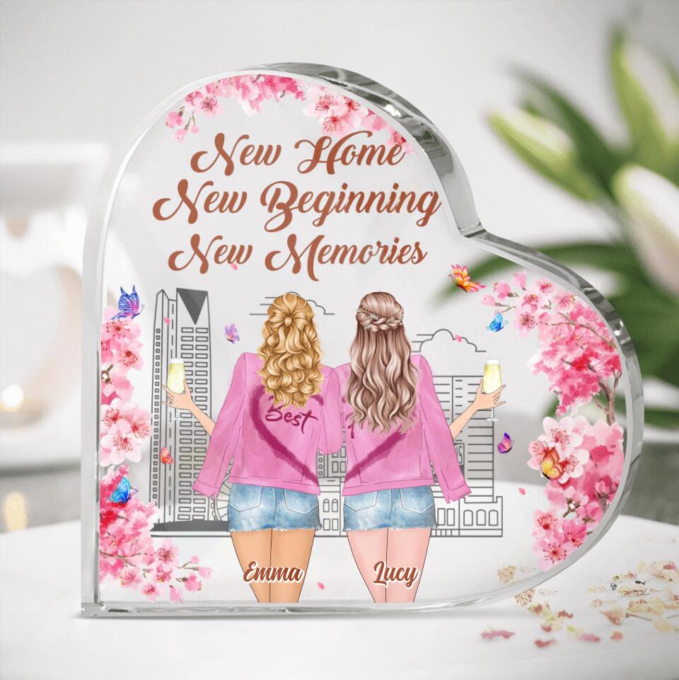 Personalized Bestie Acrylic Plaque - Gift Idea For Bestie/Housewarming - New Home New Beginning New Memories