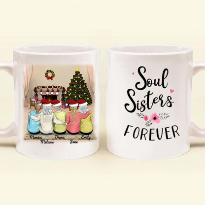 Personalized Best Friends Coffee Mug - Christmas Gift for Besties - Up to 5 Best Friends