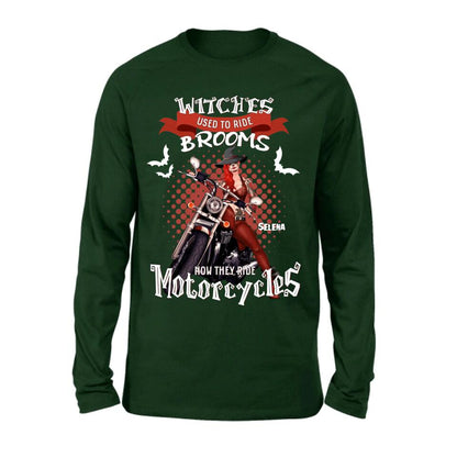 Personalized Biker Shirt/Hoodie - Gift Idea For Halloween - Witches Used To Ride Brooms Now They Ride Motocycles
