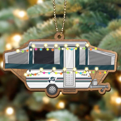 Personalized Camping Xmas Wooden Ornament - Christmas Gift Idea For Camping Lover/Christmas Decoration Gift
