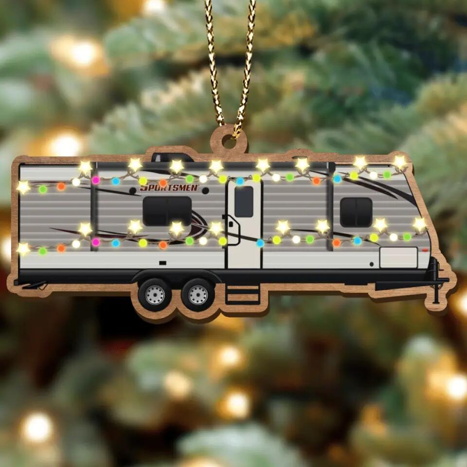 Personalized Camping Xmas Wooden Ornament - Christmas Gift Idea For Camping Lover/Christmas Decoration Gift