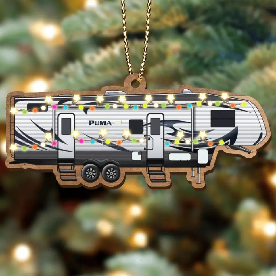 Personalized Camping Xmas Wooden Ornament - Christmas Gift Idea For Camping Lover/Christmas Decoration Gift